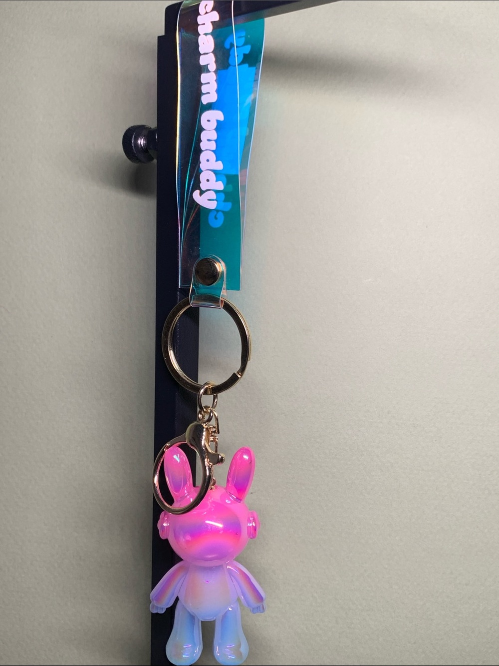 Charm Buddy Keychain - Pink & Blue Rabbit